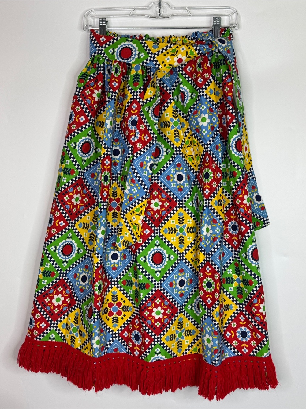 Folk Style Vibrant Stretch Waist Skirt S/M